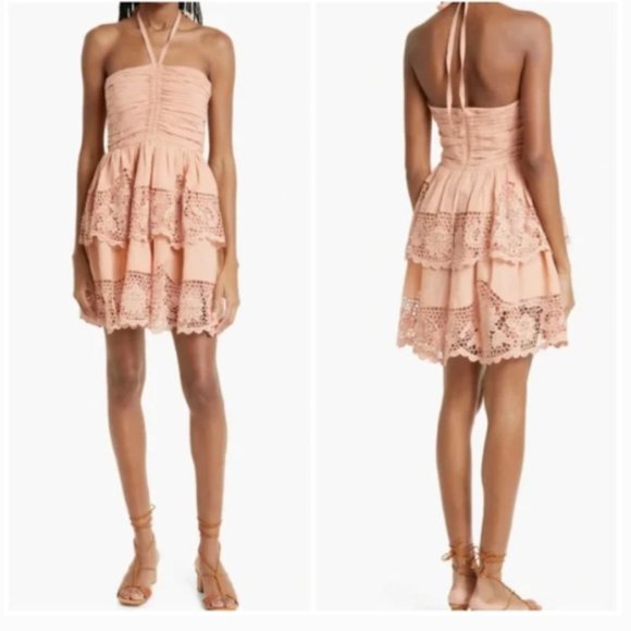 ULLA JOHNSON SAVANNAH LINEN COTTON BLEND AZALEA MINI DRESS sz 6 - Picture 5 of 5